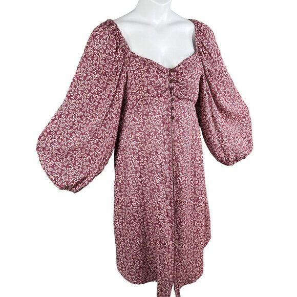 Anthropologie Bucketlist Women L Boho Maxi Top Smocked Back Bishop Sleeve Blouse - Picture 6 of 16